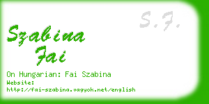 szabina fai business card